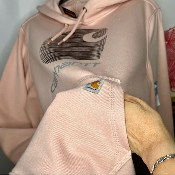 NWT Carhartt Rain Defender Relaxed Fit Midweight C Logo Graphic Ash RoseSize XXL - Picture 8 of 12